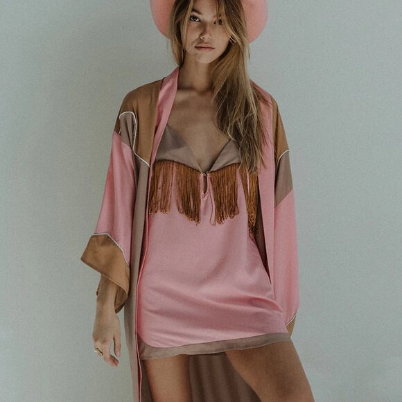 Understated Leather Lucky U Nightgown Robe matching set western sleepwear - Picture 2 of 11